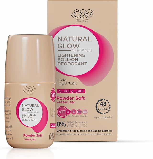 Eva Natural Glow Lightening Roll-On Deodorant Powder Soft 60 GM
